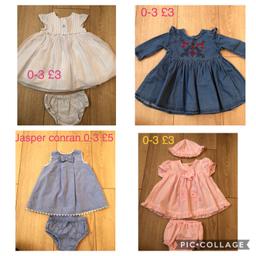 Baby girl 0-3 month outfits all in very good condition, prices on pictures, please take a look at my other items x