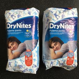 These 2 packs are FREE.
New unopened packs.

2xDryNites pyjama pants.
Size 8-15.
Collection only from Gloucester.