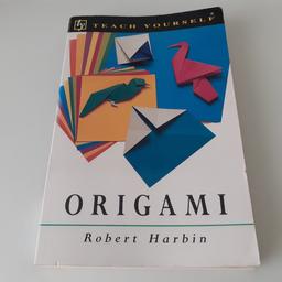 Origami book by robert harbin.
188 pages.
Theres some small stain marks on a few pages but this doesnt affect the reading.