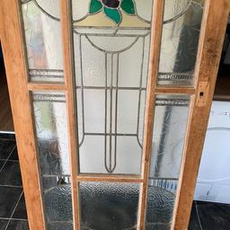 1930s or Edwardian Interior/porch Door Stained Glass with Lead. Not 100% sure of the age but looks to be between these periods

The door is in good condition, there is a damaged small piece of glass as pictured.

There are different styles of glass including an English rose stained glass design.

Door measurements;
H - 198.5 cm
W - 79.7 cm
D - 3.5 cm

Collection only for obvious reasons. Cash on collection is preferred but I will accept paypal if required.

Any questions please contact me