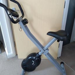 One Body Folding Exercise Bike Digital Power Display
Very little use,
Comes with manual,
Full digital display,
Battery type,
Pulse rate,
Distance,
Calories count,
Ex cond
Sorry collection only  at safe distance rochdale