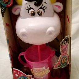 Brand new and unused, molly the milkshake maker, also makes moo noises. can deliver