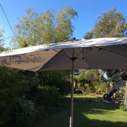 Brand new only opened to take a photograph to list, garden parasol in grey 3x2m, MazeRattan, wind up mechanism, collect CO16