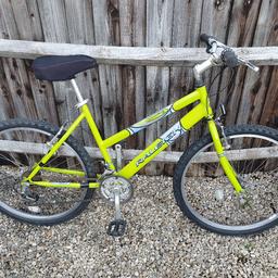 Unisex Raleigh Max Aero 18 GS Mountain Bike.
The usual slight marks due to use and age, great condition, shimano gears, grip shift gear changers, 18 speed, 20" frame, 26" wheels, excellent condition tyres, promax breaks, seat cover.
Condition is Used. looking for 70. Collection Melksham