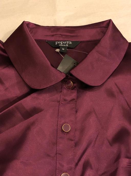 Buy & Sell Buckinghamshire Milton Keynes - Photos for Papaya Satin Short Sleeve Plum Shirt