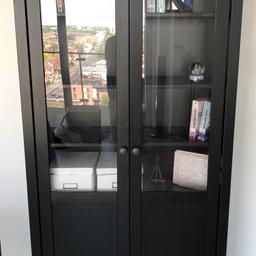 Display glass cabinet black-brown
Dimensions: width90x197 cm hight x 38 depth
Bought from Ikea £279
Collection only.