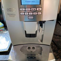 Excellent condition, barely used. Makes lovely coffee. Instruction manual can be downloaded from DeLonghi website. Bean-to-cup and ground coffee can be used. One-touch cappuccinos. Collection or delivery