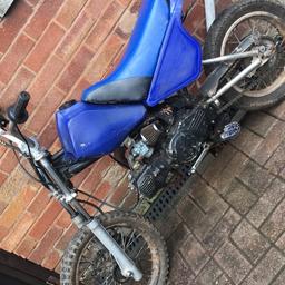 The bike needs new inner tube for bk tyre but have got a spare wheel and inner tube forbit. Needs a new throttle cable as the one snapped and no back break the bike runs spot on thou nothing wrong with engine selling due because I ent got time for it 



Collection only