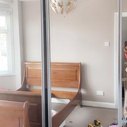 3 x sliding mirror doors 800mm wide & 2395 mm long.
We have the top and bottom rails 3070 mm long. We do have the 4th door however glass is cracked...