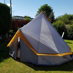 10 man tent also known as a Grand Canyon Tepee tent. Great condition, only used once or twice. 12ft in diameter. Takes 10 minutes to put up. Buyer must collect.
