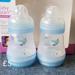 Fab anti colic Mam bottles. These are for newborn and have the slow pour teats.
Only used a couple of times as mainly breastfeeding and needed the bigger ones after 4 months.