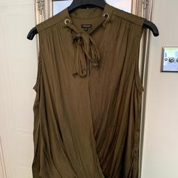 River island top khaki with tie detail, size 16