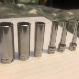 Hi there here I’m selling my 1/4” drive deep sockets.
The sizes are
14, 12, 10, 9, 6, 5.5, 4.5
7 bits for £40
Sorry I only have picture of 6 but it’s actually 7.

Cash on collection

Thanks