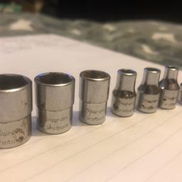 Hi there
I’m selling my Snapon eurotools 1/4” shallow sockets.
Sizes as:
14, 12, 10, 6, 5.5, 4.5, 4
7 bits here grab a bargain @£ 40

Collection Only!!
Cash on Collection!!

Thanks