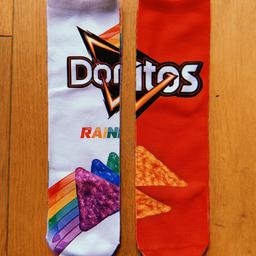 BRAND NEW 2 Pairs of Hand printed Doritos Socks. 1 size fits all. Message any offers :)