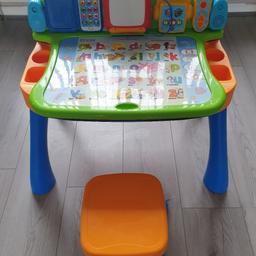 V-tech activity learning table with 4 different learning sheet's. Has been disinfected and cleaned thoroughly. Was a christmas present for the youngest but he hasn't bothered with it. Paid £60, wanting £30 for it. Will take the legs off and bag it up. Collection Outwood.