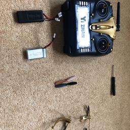 No drone included 
What’s included 
Remote control 
Gold Propeller A 
Black propeller A 
Charging adapter 
Drone battery 
All four blade guards 
Screwdriver 
And the box 
PayPal fees apply and postage at your cost