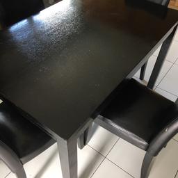 Black 4 seater dining table in a good condition, collection from B21 near the West Bromwich Albion grounds. Need gone ASAP 