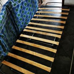 Fold up bed. Frame work and wooden slats in good condition. Mattresses used a few times.