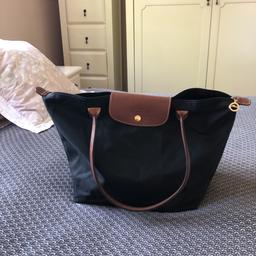 Longchamp shopper bag 
Black with brown detail 
Great condition
