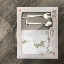 Baby bib and cutlery gift set unopened