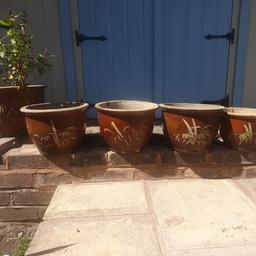 Fantastic quality...Cost £80 new
5 in total.
smallest one has small chip and small crack but doesn't affect use
Take a look at other pots for sale...