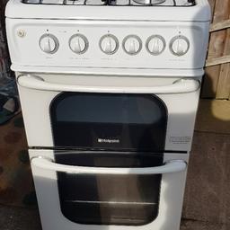 white Gas cooker, hardly used oven and grill , very clean. selling it as we have new kitchen with built up cooker. Collection only.