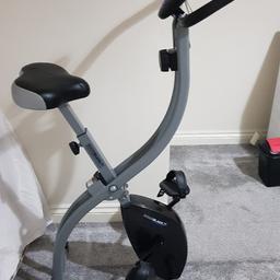 Great condition ,used only few times. screen displays time , calorie burn , distance and pulse , includes seat cushion and variable resistance. Folds up for great storage.  can offer transport if not to far.
