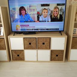 Ikea kallax shelving units.

As seen in pics straight from ikea website. 

In immaculate condition, only had for 4 months & only selling due  to  house move and they wont fit .

Grab a bargain .  Cost £269 in total  will take   £150 for it all complete  

********PLEASE NOTE TV& ORNAMENTS ARE NOT INCLUDED,  THE KALLAX SHEVLING UNITS  ONLY ************


ADVERTISED ELSEWHERE