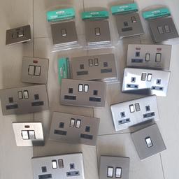 selection of sockets, as seen in photos.

some double, some single. including cooker socket.   some still in packaging & unopened. 

never been used .brand new