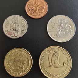 5 coins from New Zealand.
Queen Elizabeth II (4th portrait).

No exchanges and no refund.