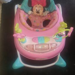 I have a lovely minnie mouse walker for sale
immaculate condition 
only selling as baby is now walking and my little girl is too chunky it left ring Mark's round her little chubby legs 🙈
seat is all machine washable
all sounds and lights are in working order 
always cleaned and disinfected after every use
hasnt been used long at all
also have the matching jumperoo for sale too x

looking for £20 ONO