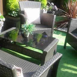 No offers rattan garden 2 seater 2 chairs table set 07588728105