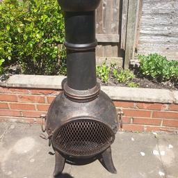 hello i am selling a chiminea bran new never bin used just got no box for it as i setted it up and got left in the shed