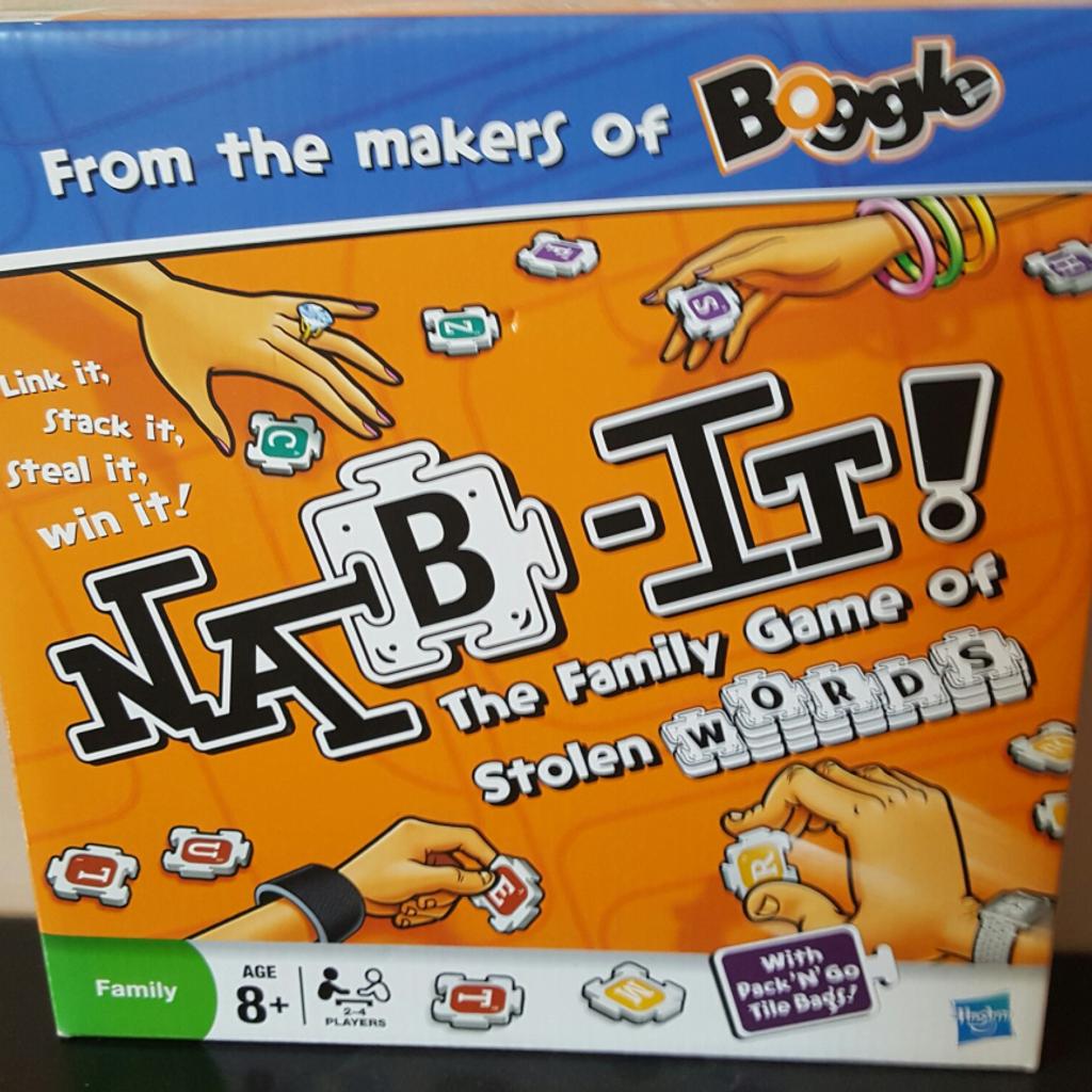 this board game Nab-It is a quick exciting word game can you pinch someone else's word then Nab-It