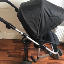 Includes adaptors for car seat to attach to frame .

Sun parasol 

Rain cover