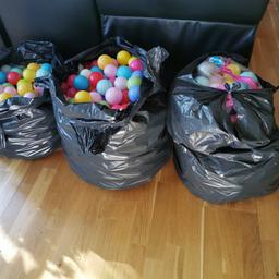 3 full bags of used mix balls from ELC approx 5bags costed £60 and from Argos approx 3bags costed £18. Deflated balls thrown away.
2bags have been washed with soapy hot water the rest not. Selling as no longer wanted
£25