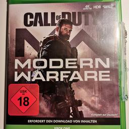Hallo zusammen,

verkaufe hier das Spiel Call of Duty Modern Warfare für die Xbox One.

Spiel befindet sich in einem sehr guten Zustand. Einmal in die Konsole reingemacht, gespielt und rausgemacht.

Versand im Großbrief würde 1.55€ kosten. 
Versicherter Versand 4€. 
Abholung auch möglich.

Da Privatverkauf keine Rücknahme und keine Garantie.