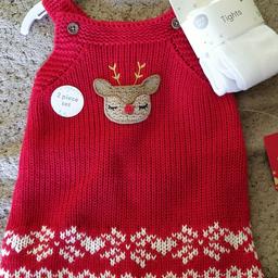 Reindeer Dress & Tights from F&F in up to 3m.
Brand new, never been worn, perfect condition. Still has tags.