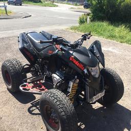 300cc fast quadzilla good condition 2016 for sale. Never had a problem with it, good summer toy! 4 brand new tyres on it and a custom exhaust and it's got personalised led lighting on too. Pick up only.