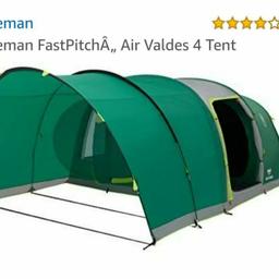 New COLEMAN Fastpitch Valdes 4 2019 Inflatable 4 Man/Person Family Camping Tent. Ideal for a family
Only put up in garden to see how went up, then packed back up.
Buyer to collect from B26 area.
Cash on collection