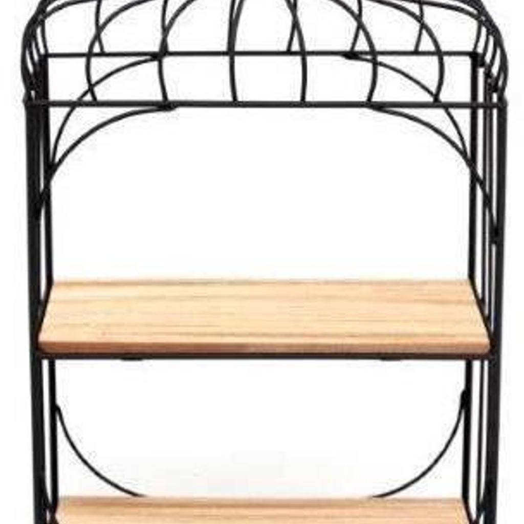 Bird Cage Storage Shelves £25 (collection from Mansfield, NG19).

A beautifully rustic shelf unit set with a bird cage inspired design. Bring to any living space or kitchen interior for a Rustic Charm edge.
Use as a spice rack or storage space in any kitchen. Or place on a sideboard in any themed living room with candles, trinkets or ornaments for a cozy homely touch.

Size: 48 cm x 30 cm