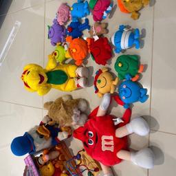 Cuddly toys 
M&M bag
Mr Men small toys
Pooh 
As pictures