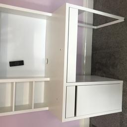White desk / dressing table with white board  All draws in good condition just the two marks on the top need quick sale no room