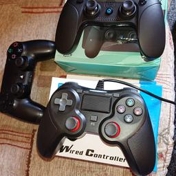 Hi u am selling 3 ps4 controllers the 2 in the boxes are new the one in the blue box is a wired controller no port for a headset great condition price is for each one collection only sorry
