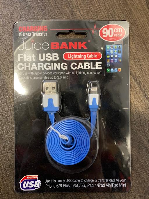 Buy & Sell West Midlands Birmingham - Photos for Flat usb charging cable blue new iPad iphone