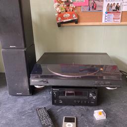 Great condition, Sony record player and pioneer midi system. CD player, tuner, DAB . Two speakers . iPod dock, comes with an iPod , controller and a brand new stylus for the record player. All leads provided to connect it up! Just needs a wipe over. May be able to deliver locally within 5 of miles of mow cop.