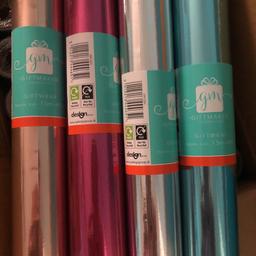 Brandnew rolls of wrapping paper 
Kings norton
£1 a roll 2 for £1.70
Gold 
Silver
Pink
Blue available