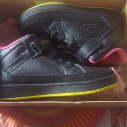 new in box girls trainers kappa size 12 still with tags on black with pink trim..