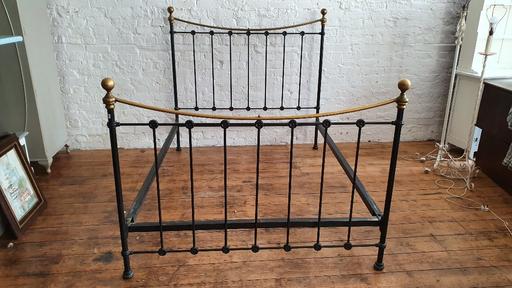 Buy & Sell East Sussex Eastbourne - Photos for Vintage Black Metal and Brass 5 ft Bed